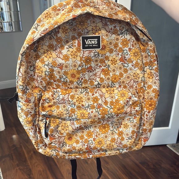 Vans Orange and Yellow Floral Backpack - Picture 3 of 3